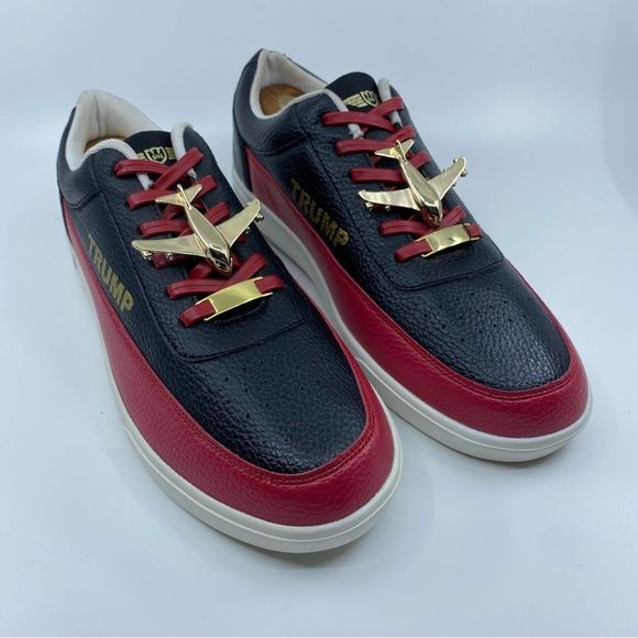 Trump Other - Trump Force One Leather Sneakers Color Black/Red SZ Mens 10